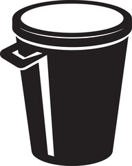 Trash Can Silhouette Vector | Waste Bin Black Vector Art Illustration for Clean Design Concepts