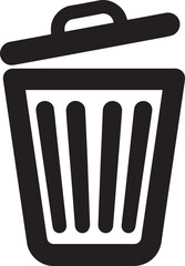 Trash Can Silhouette Vector | Waste Bin Black Vector Art Illustration for Clean Design Concepts