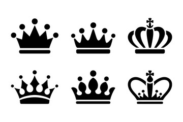 Crown vector graphic set for design and decoration