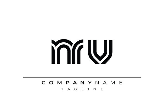 NRV Creative Unique Modern Letter Logo Design. Stylized logo featuring a unique letter design, presenting abstract minimalist aesthetics and modern appeal.