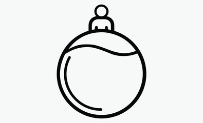 Christmas bauble silhouette, Holiday ornament icon, Festive ball vector