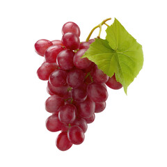 Fototapeta premium Vibrant Bunch Of Red Grapes With Single isolated on a transparent background