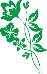 Elegant Green Floral Design Element for Wedding Invitations or Decorative Purposes