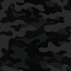 
camouflage gray black dark background seamless vector illustration for printing clothes, paper, fabric