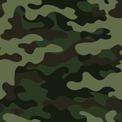 dark green seamless vector pattern, modern army military background