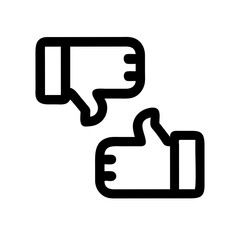 Obraz premium Thumbs Up and Down Icon Representing Feedback and User Response