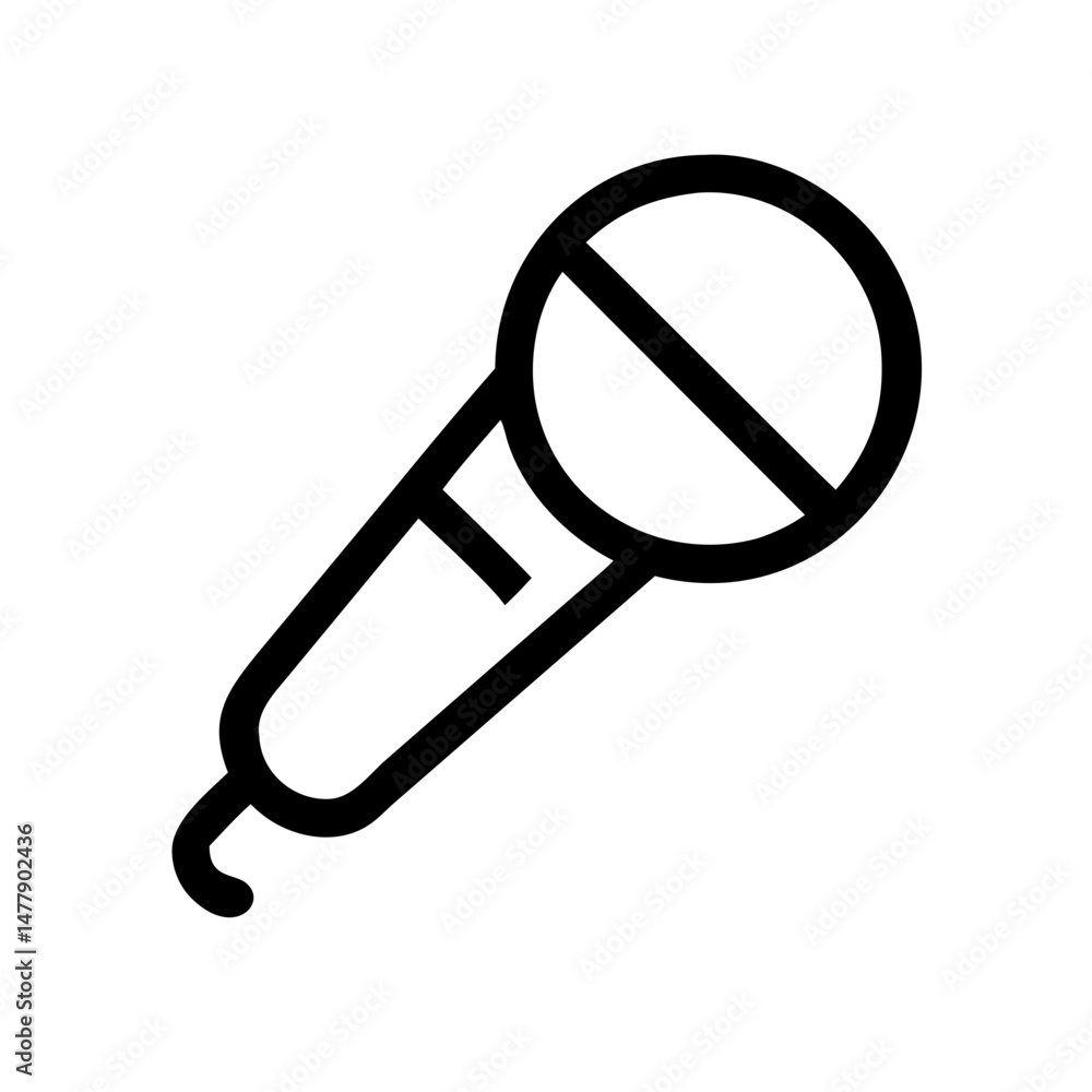 Poster tilted microphone icon representing performance and public speaking