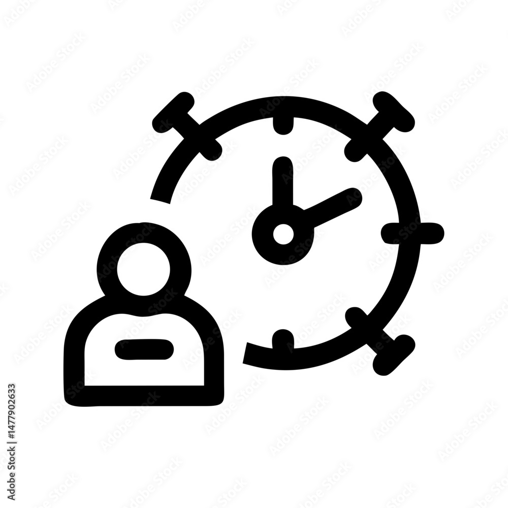 Poster Time Tracking Icon Representing Schedule Management and Productivity