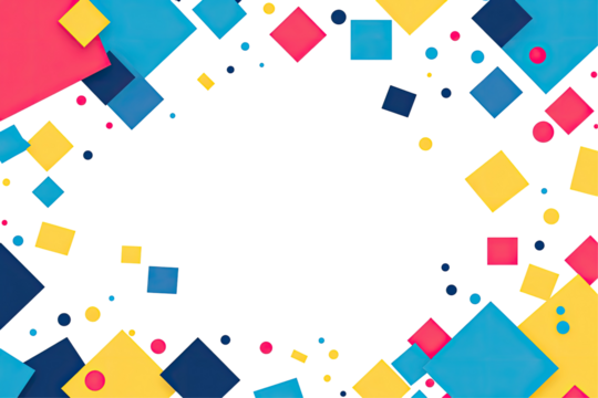 Abstract colorful geometric shapes frame