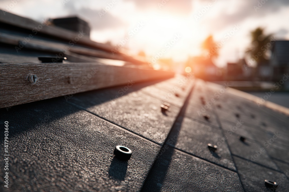 Aufkleber a captivating view of a playground surface bathed in sunlight, showing textures and patterns, emphas