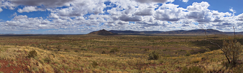 Panoramic view from Mount Bruce in Karijini National Park, Western Australia, Australia
