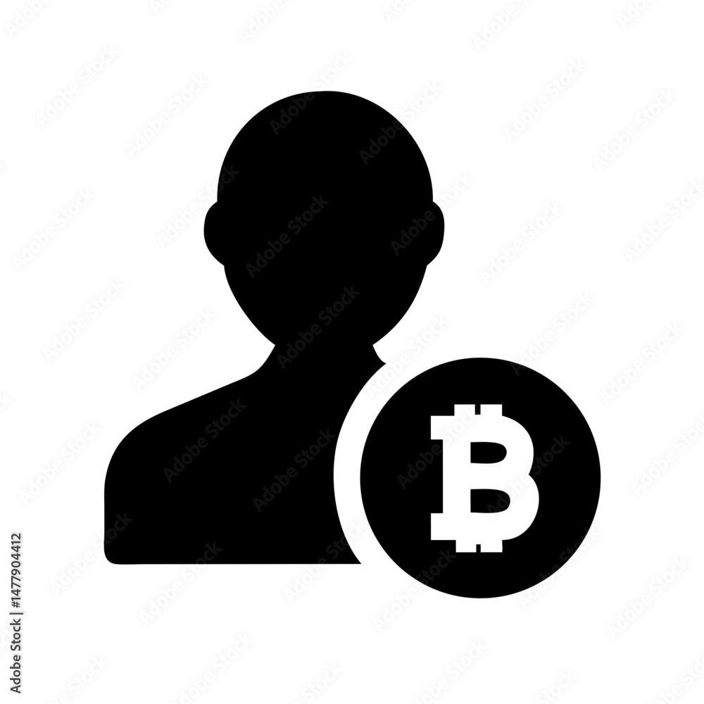Poster user avatar with bitcoin coin icon representing digital currency or crypto identity