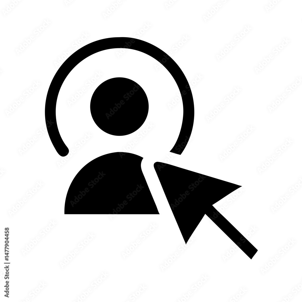 Poster user click or profile select icon representing account interaction or profile selection
