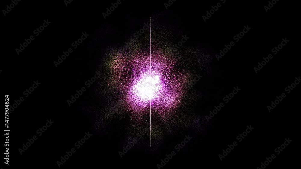Poster beautiful abstract particle background. futuristic glittering fly movement flickering loop in space