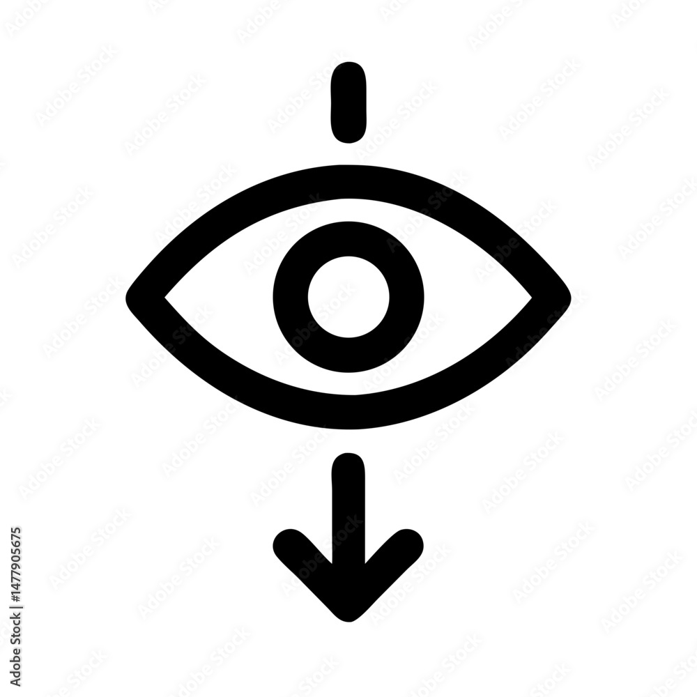 Poster vertical scroll eye icon representing scroll or load content view