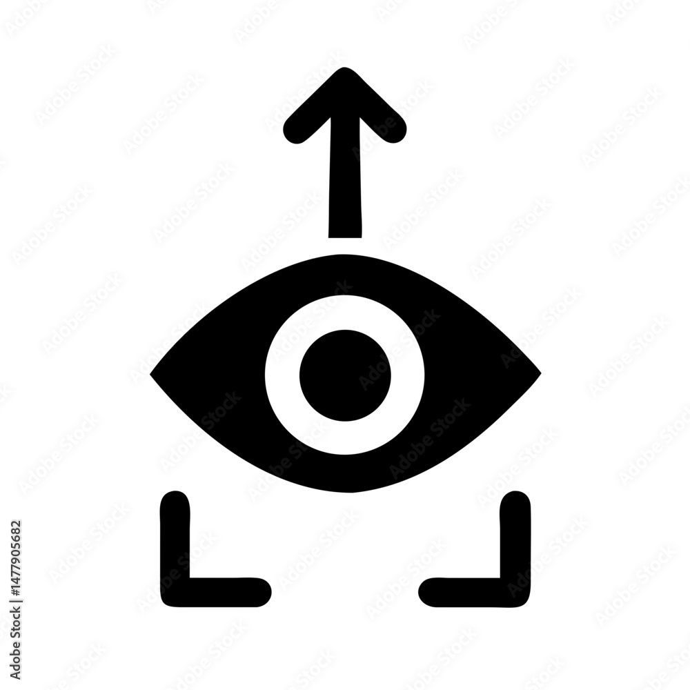 Poster vertical scroll eye icon representing scroll or load content view