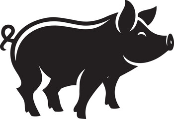 Pig Silhouette Vector Set – Farm Animal Outlines, Boar and Piglet Illustrations, Butcher Icons
