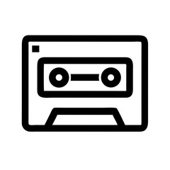 Obraz premium Audio Cassette Tape Icon Representing Analog Music Playback