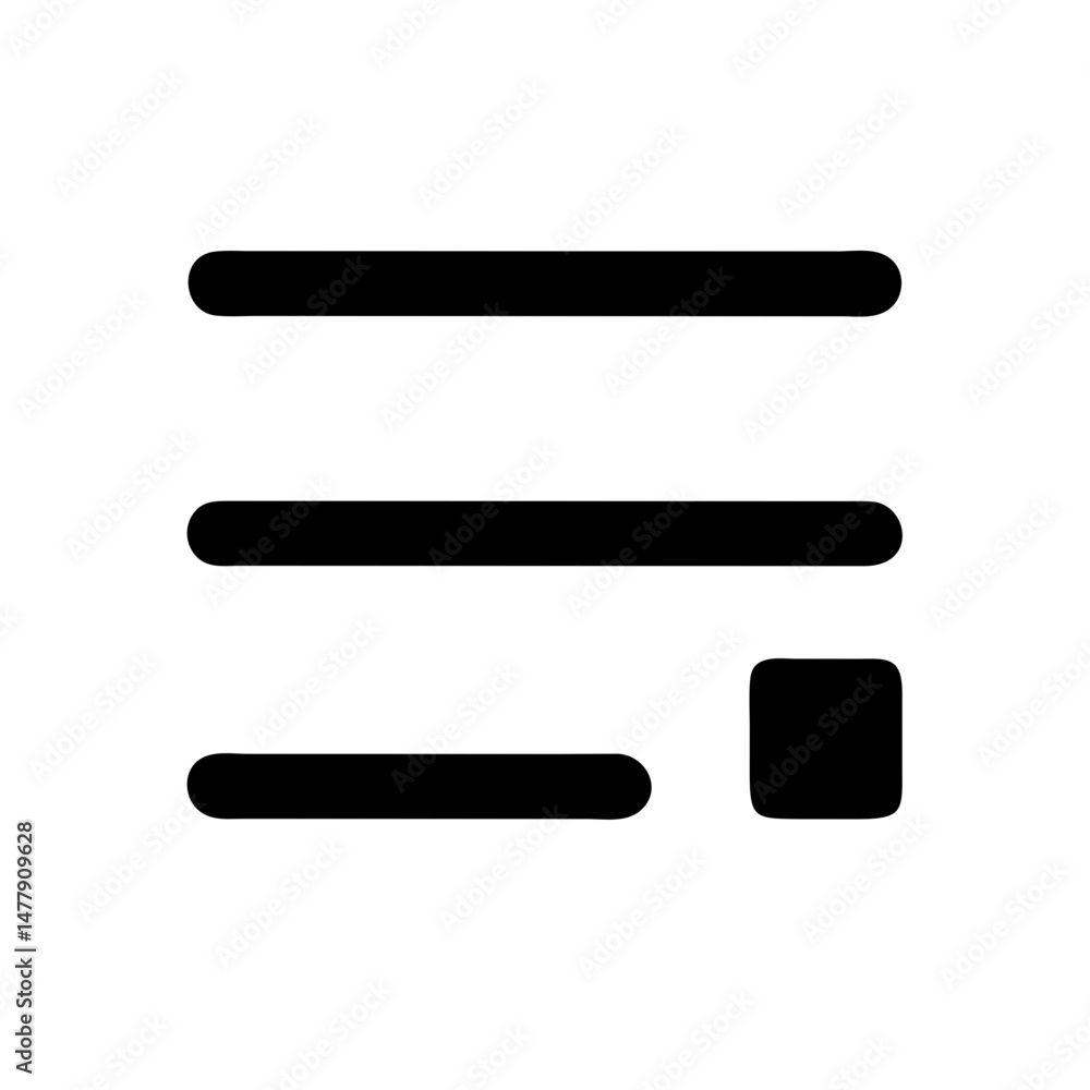 Poster menu list button icon representing audio track options and settings