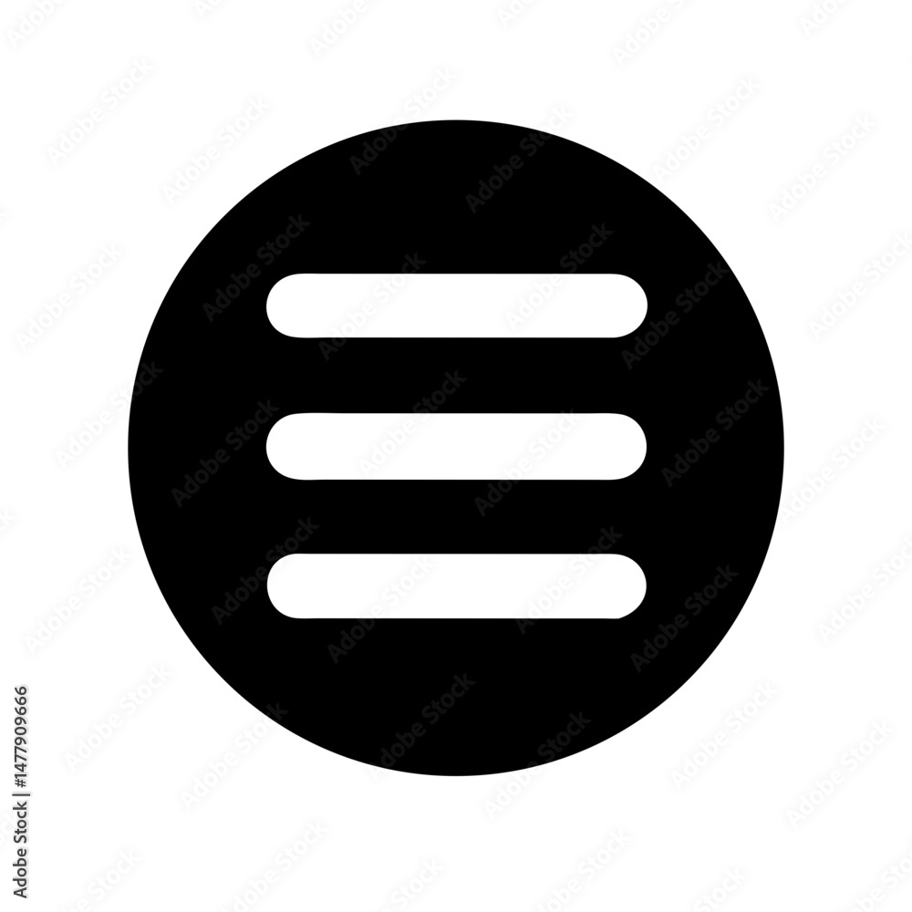 Poster menu list button icon representing audio track options and settings