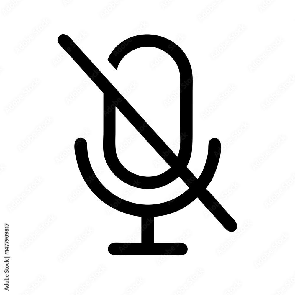 Poster muted microphone icon representing disabled voice input