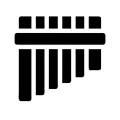 Pan Flute Icon Representing Wind Instrument with Multiple Pipes