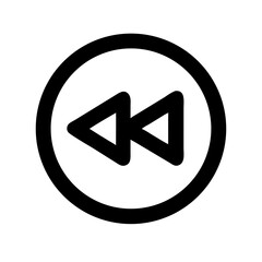 Rewind Button Circle Icon for Media Playback Control