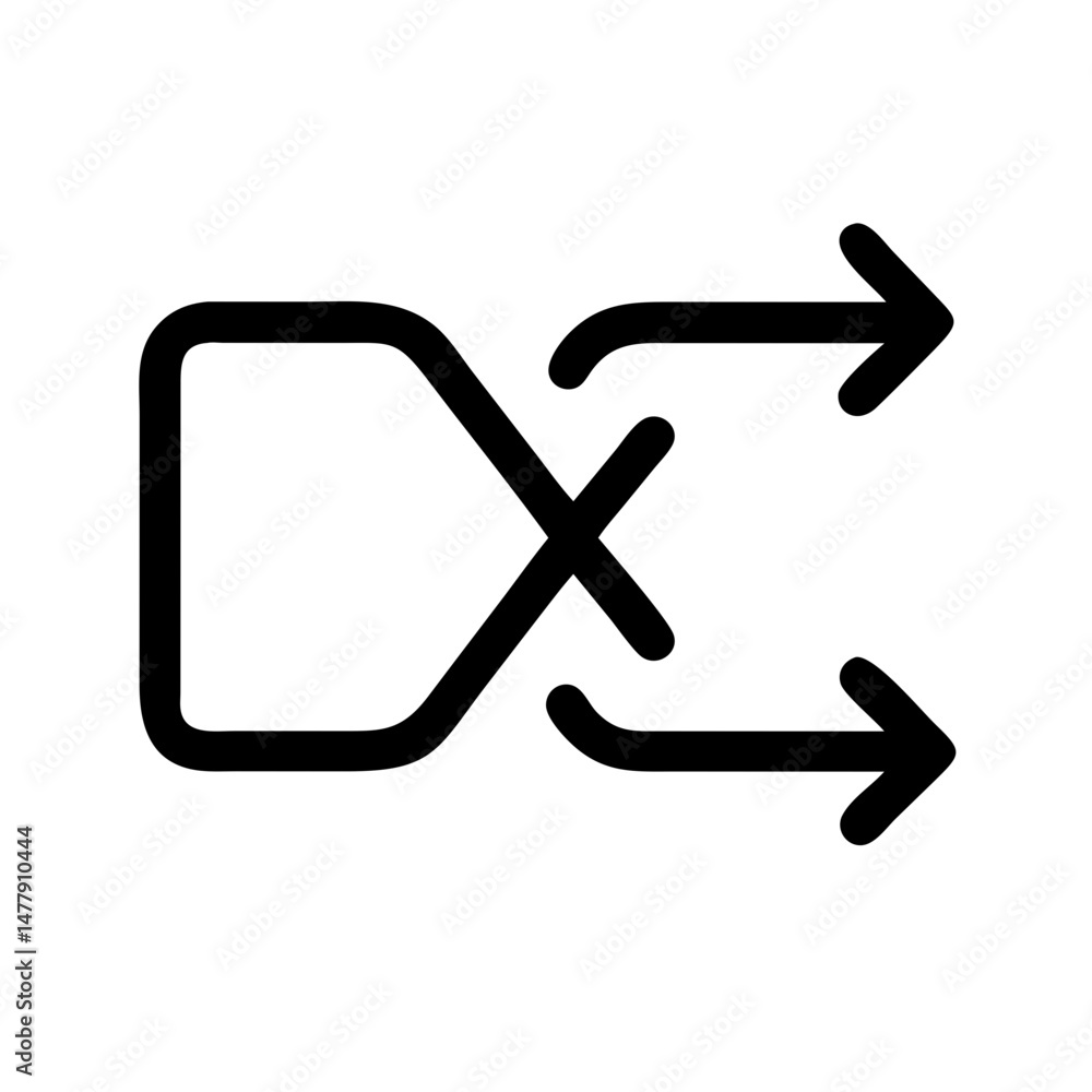 Poster shuffle symbol icon representing randomized playback function