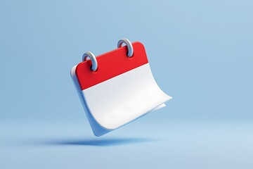 3d calendar icon with red top on blue background