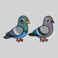 Pigeon Clipart in Multicolor