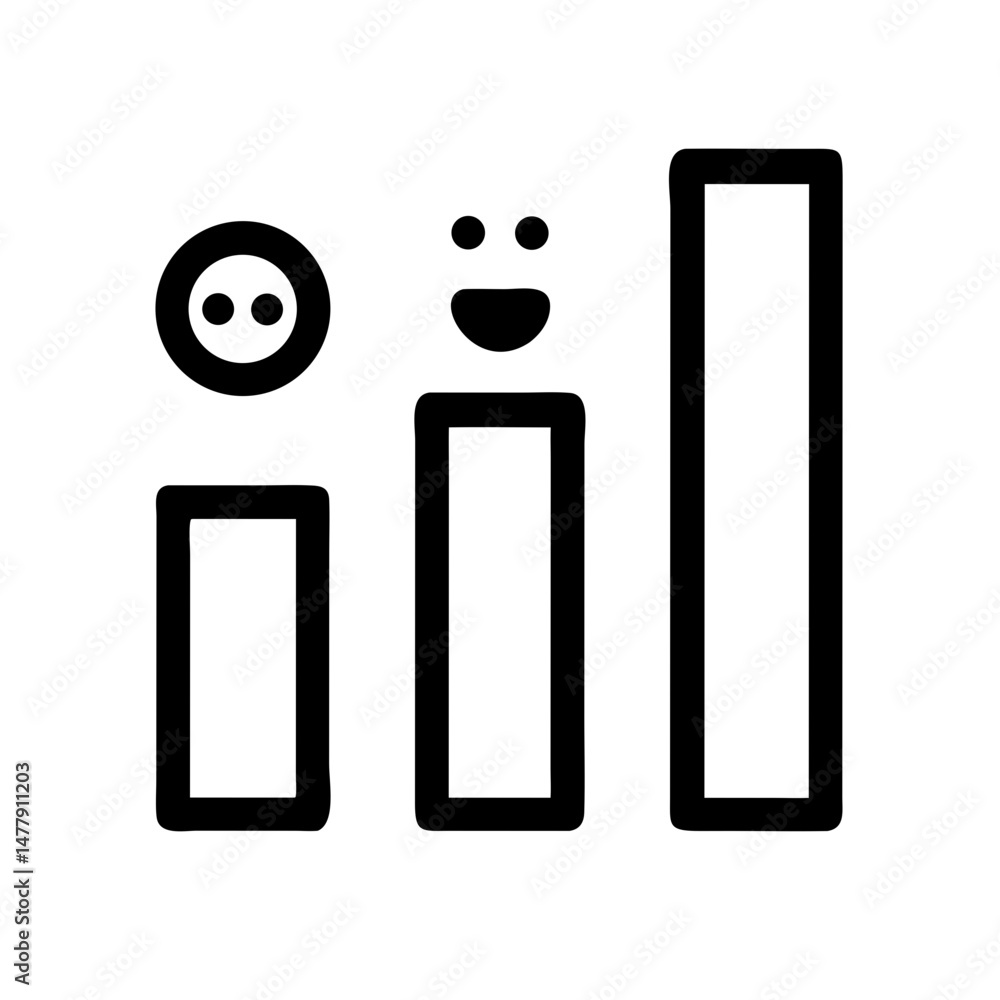 Poster vertical rating bars icon indicating customer sentiment