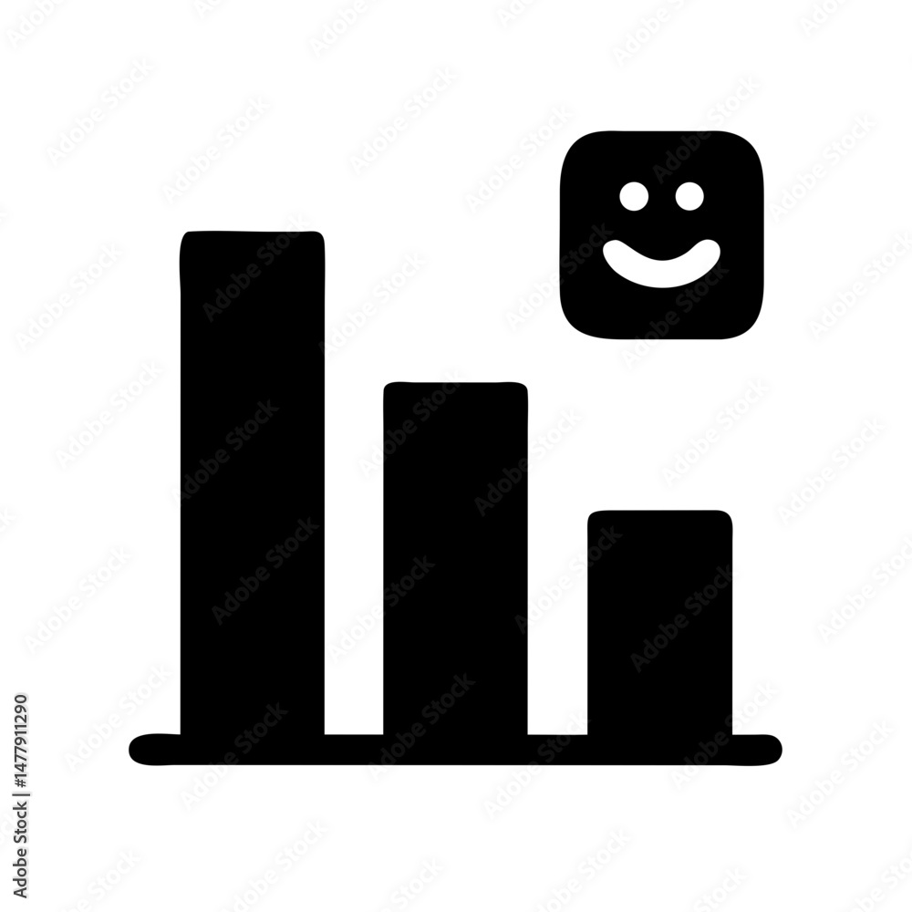 Aufkleber vertical survey bar icon with satisfaction range indicator