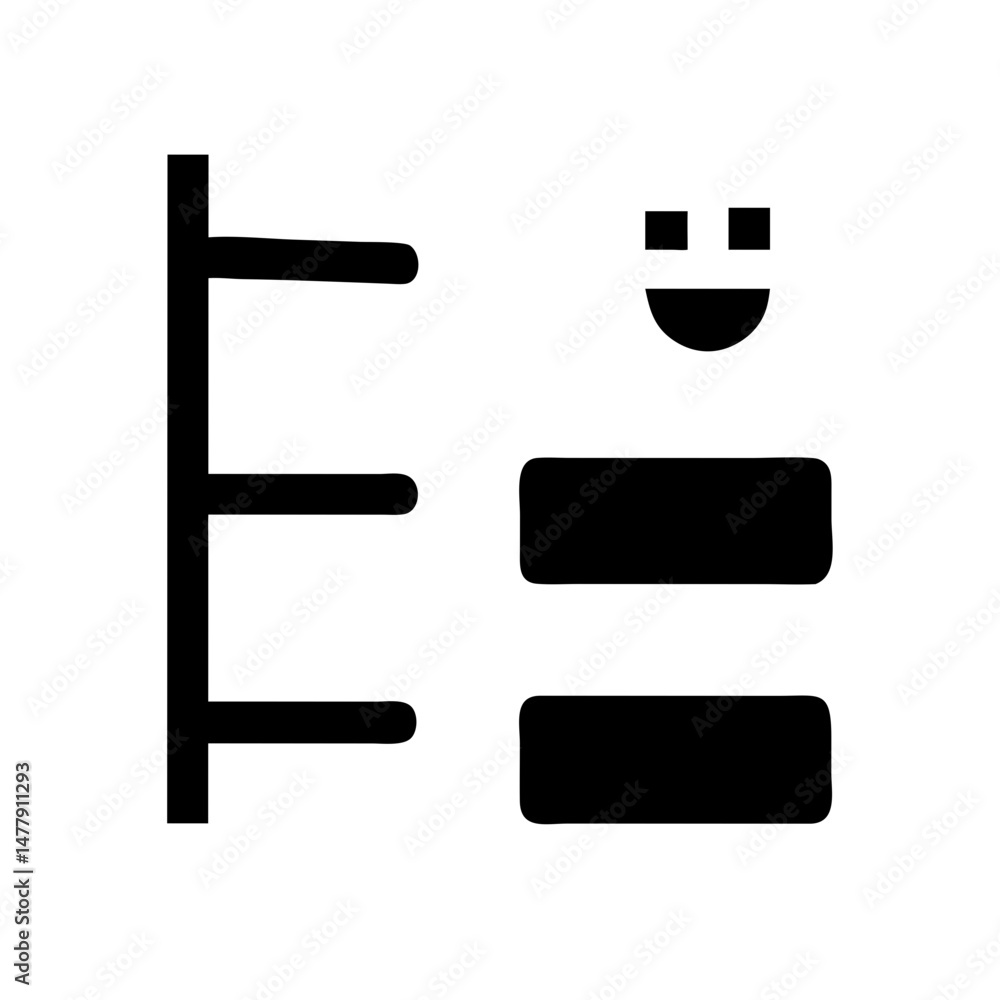 Aufkleber vertical survey bar icon with satisfaction range indicator