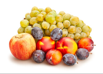 fruit mix path isolated on white