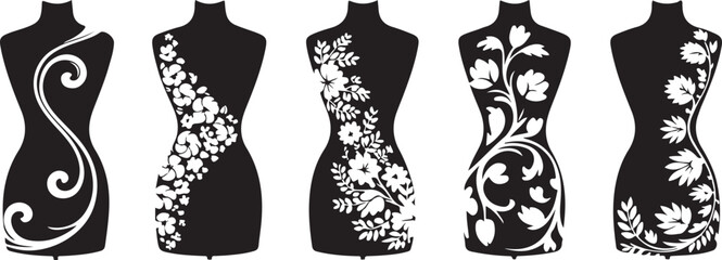 fashion mannequins vector set