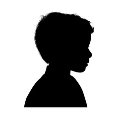 Silhouette of a boy’s face, isolated, side view – vector illustration