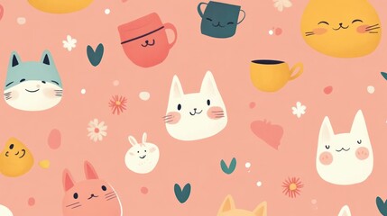 Cute animal and object pattern (1)
