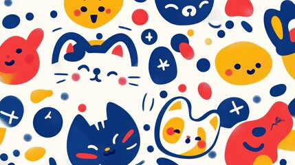 Cute animal faces pattern (4)