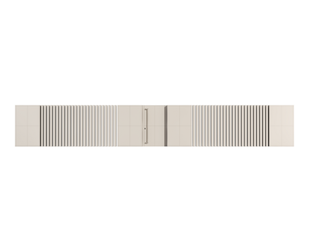 A long white line with black stripes