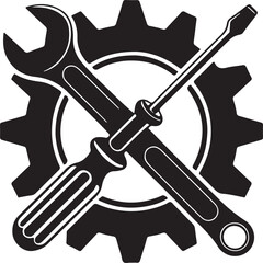 Tools vector wrench icon. Spanner logo design element. Key tool isolated on white background.