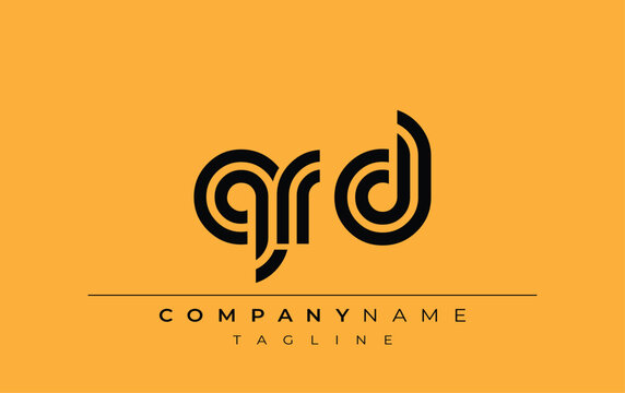 QRD Creative Unique Modern Letter Logo Design. Stylized logo featuring a unique letter design, presenting abstract minimalist aesthetics and modern appeal.