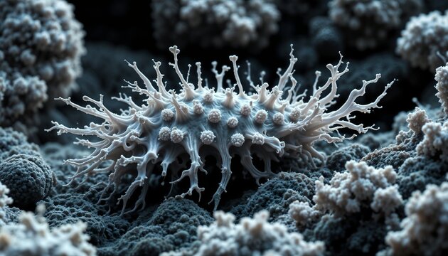 Thermophilic archaea under electron microscope, live in hot spring