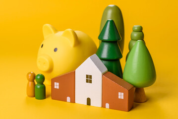 Conceptual background with house, property investment or property