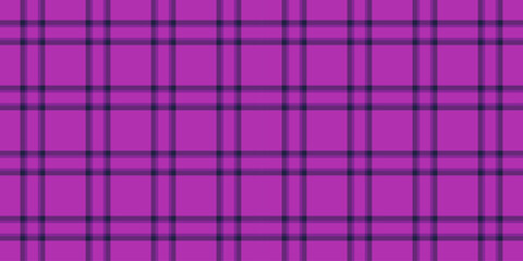 Real texture check tartan, korean plaid vector textile. Difficult fabric pattern seamless background in purple and violet colors.
