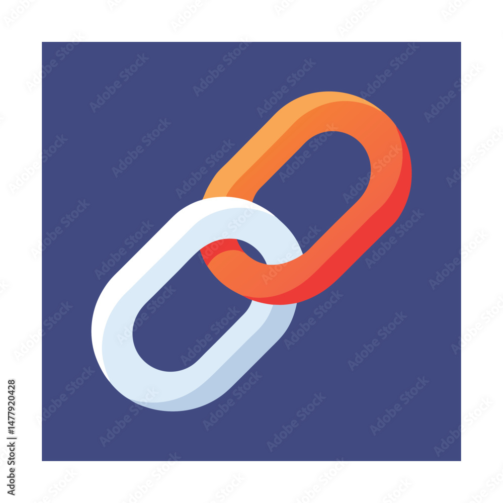 Aufkleber two interlocking chain links illustration representing connection and communication concepts