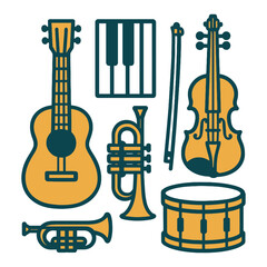 Naklejka premium set of musical instruments
