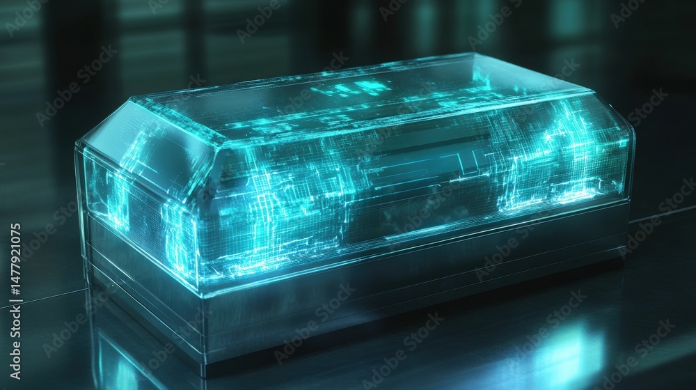 Aufkleber high-tech device case with glowing internal mechanisms.