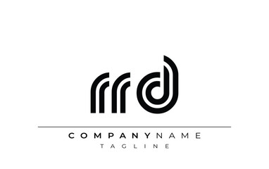 RRD Creative Unique Modern Letter Logo Design. Stylized logo featuring a unique letter design, presenting abstract minimalist aesthetics and modern appeal.