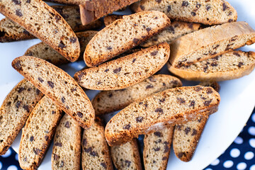 A plate of Italian biscotti cookies 