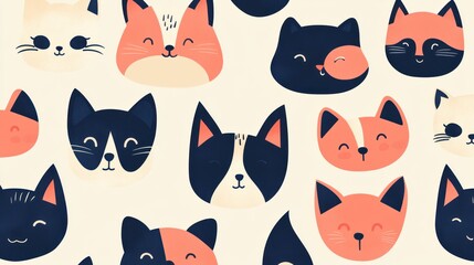 Cute cat faces pattern (10)